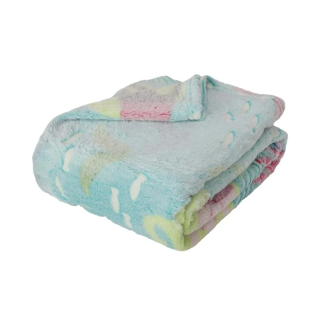 Mermaid‎ Glow in the Dark Throw Blanket Super Soft Your Zone Fun Gift 50 x 60 In